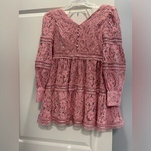 Bardot Junior dress size 12. Pink lace. Like new.